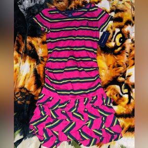 Girl’s stripe cotton jersey T-shirt dress size: 6X